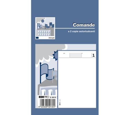 Blocco comande - 25-25 fogli autoricalcanti - 17 x 9,9 cm - conf. 20 pezzi - Edipro - E5913 - CONFE5913PZ20S - DMwebShop