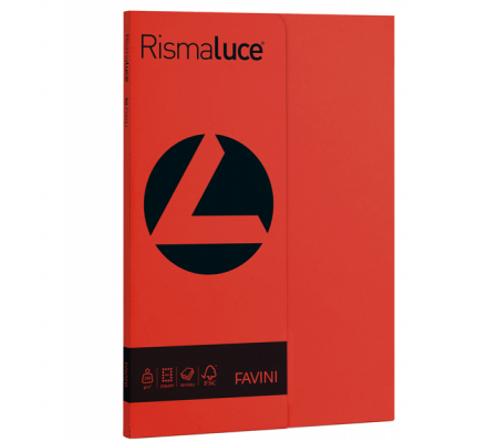 Carta Rismaluce Small - A4 - 200 gr - scarlatto 61 - conf. 50 fogli - Favini A69C544
