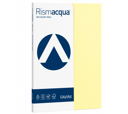 Carta Rismacqua Small - A4 - 200 gr - mix 5 colori - conf. 50 fogli - Favini A69X524