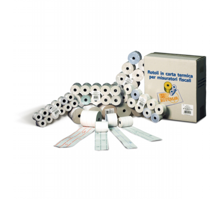 Rotolo per calcolatrici carta in pura cellulosa - 57 mm x 40 mt - Ø esterno 64 mm - 60 gr - anima 12 mm - blister 10 pezzi - Rotomar