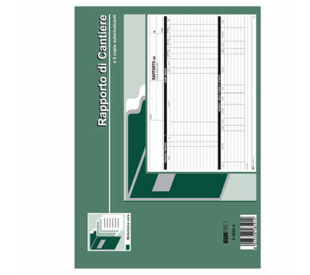 Blocco rapporto di cantiere - 50-50 fogli autoricalcanti - 21 x 30 cm - Edipro E5859A