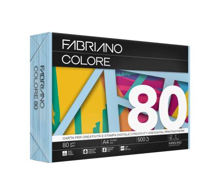 FabrianoColore - A4 - 80 gr - colori tenui celeste - conf. 500 fogli - Fabriano - 74721297 - 8001348233985 - DMwebShop
