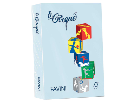 Carta Le Cirque - A3 - 80 gr - celeste pastello 101 - conf. 500 fogli - Favini A71T353