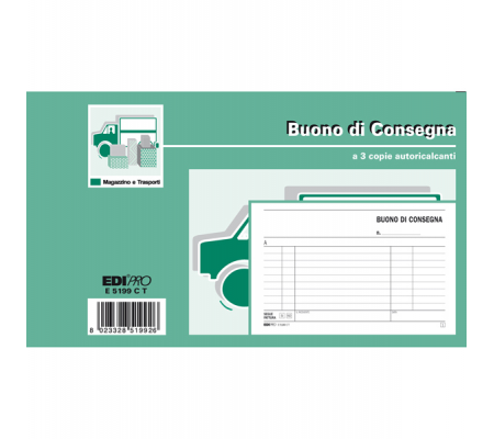 Blocco buoni consegna - 33 fogli 3 copie autoricalcanti - 10 x 17 cm - Edipro E5199CT