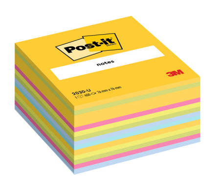 Blocco foglietti Cubo - 76 x 76 mm - giallo sole, verde lime, rosa power, verde acido, blu paradiso, acqua - 450 fogli - Post-it 7100172383