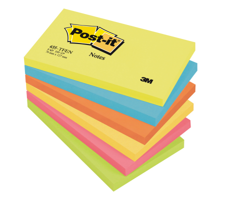 Blocco foglietti Colori Energy - colori assortiti - 76 x 127 mm - 72 gr - 100 fogli - Post it 7100172314