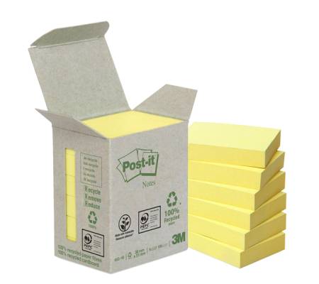 Blocco Notes Green - 653-1B - 38 x 51 mm - 100% riciclabile - giallo - 100 fogli - conf. 6 pezzi - Post-it - 7100172254 - 64220/A - DMwebShop