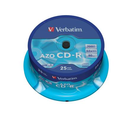 Scatola 25 CD-R DataLife Plus - 1X-52X - serigrafato - 700Mb - Verbatim - 43352 - 23942433521 - DMwebShop