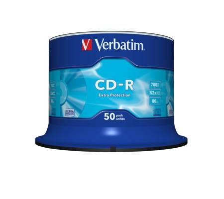 Scatola 50 CD-R DataLife Plus Extra Protection - 1X-52X - serigrafato - 700Mb - Verbatim - 43351 - 23942433514 - DMwebShop