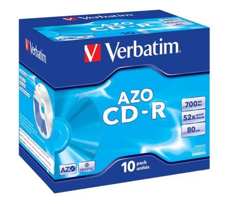 Scatola 10 CD-R DataLife Plus - Jewel Case - 1X-52X - serigrafata crystal - 700Mb - Verbatim - 43327 - 23942433279 - DMwebShop