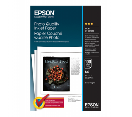 Carta fotografica Photo Quality Inkjet Paper - A4 - 100 Fogli - Epson - C13S041061 - 8715946190723 - DMwebShop