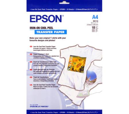 Carta Iron-on-Transfer Paper - A4 - 10 Fogli - Epson - C13S041154 - 10343814400 - DMwebShop