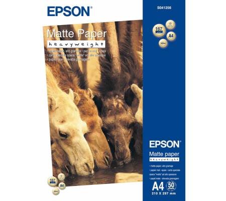 Carta Fotografica Matte Paper Heavy Weight - A4 - 50 Fogli - Epson - C13S041256 - 10343818439 - DMwebShop