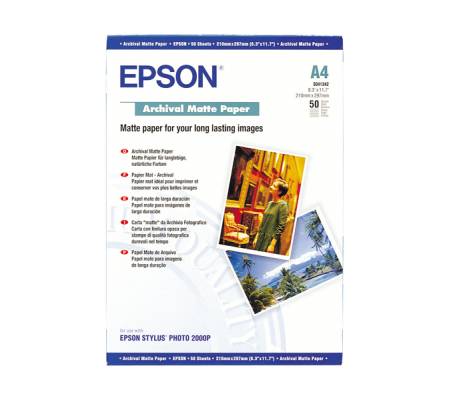 Carta fotografica Archival Matte Paper - A4 - 50 Fogli - Epson - C13S041342 - 10343830073 - DMwebShop