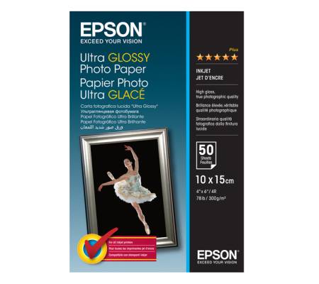 Carta Fotografica Ultra Glossy Photo Paper - 10 x 15 cm - 50 Fogli - Epson - C13S041943 - 10343855540 - DMwebShop