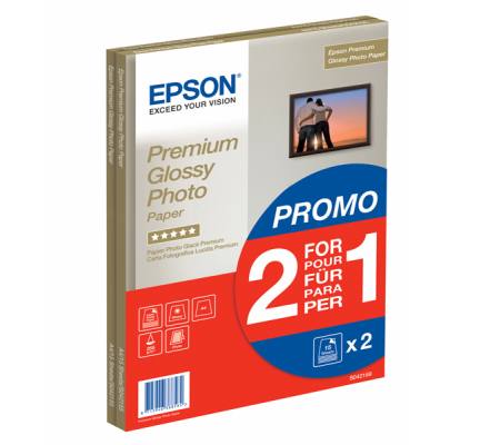 Premium Glossy Photo Paper - A4 - 2x 15 Fogli - Epson - C13S042169 - 8715946388564 - DMwebShop