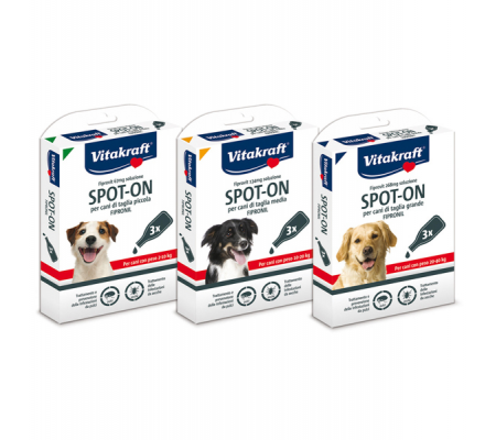 Soluzione per infestazioni pulci e zecche Spot On - per cani da 2 a 10 kg - Vitakraft - 35366 -  - DMwebShop