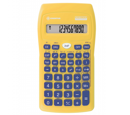Calcolatrice scientifica - BeColor - 10+2 cifre - giallo - tasti blu - Osama - OS 134BC G -  - DMwebShop