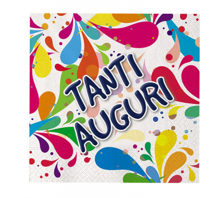 Tovaglioli Tanti Auguri carta - 33 x 33 cm - conf. 20 pezzi - Big Party - 60863 -  - DMwebShop