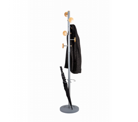 Appendiabiti a 6 posti - 175 x 35,5 cm - con portaombrelli grigio - Alba - PMMUSICM - 86618_1 - DMwebShop