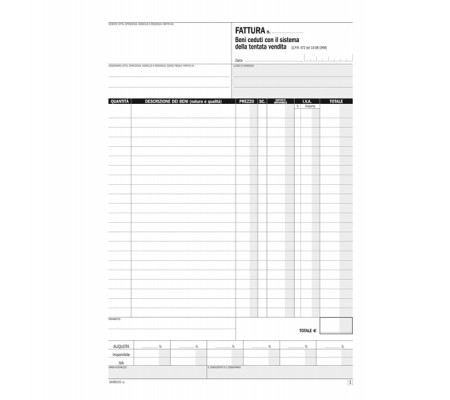 Blocco fattura tentata vendita - A4 - 50 x 2 autoricalcanti - Data Ufficio - DU16085CD20 - 93653_1 - DMwebShop