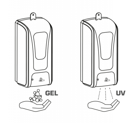 Dispenser automatico Gelly Plus - a riempimento - bianco - con luce UV - GBC - 64250545 - 8023389750634 - 90514_1 - DMwebShop