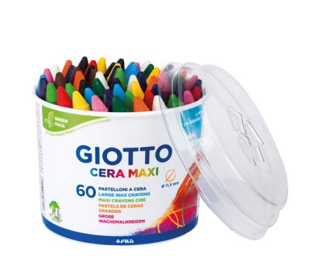 Pastelli cera maxi - lunghezza 100 mm - Ø 11,5 mm - barattolo 60 pastelli - Giotto - 519200 - 8000825519208 - DMwebShop