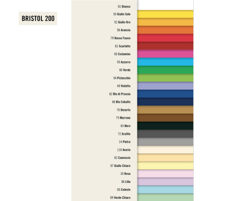 Cartoncino Bristol Color - 70 x 100 cm - 200 gr - azzurro 55 - blister 10 fogli - Favini - A35G0A1 - 8007057570021 - DMwebShop