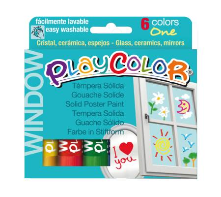 Window colors - 10 gr - colori per vetro - astuccio 6 colori brillanti - Instant - 02001 - 8414213020014 - DMwebShop