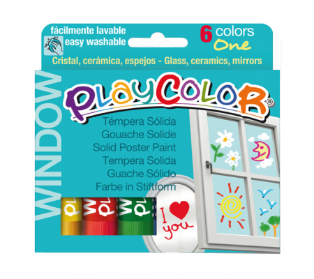 Window colors - 10 gr - colori per vetro - Instant - astuccio 6 colori brillanti - Istant - 02001 - 8414213020014 - DMwebShop