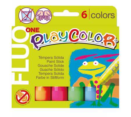 Tempera solida in stick Playcolor - 10 gr - colori fluo - Instant - astuccio 6 stick fluo - Istant - 10431 - 8414213104318 - DMwebShop