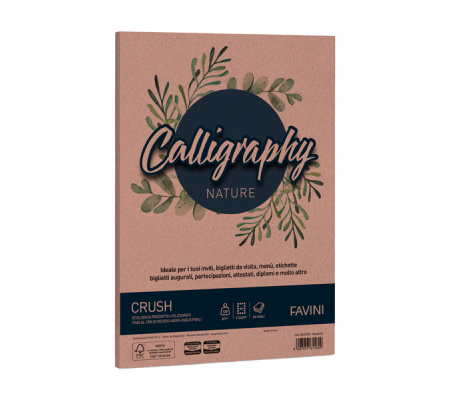 Carta Calligraphy Nature - A4 - 120 gr - mandorla - conf. 50 fogli - Favini - A69C534 - 8007057615609 - DMwebShop
