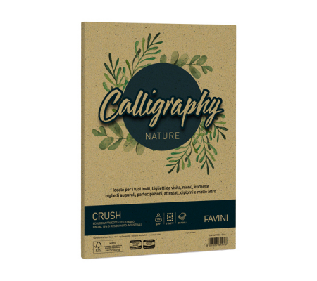 Carta Calligraphy Nature - A4 - 120 gr - verde oliva - conf. 50 fogli - Favini - A69N534 - 8007057615616 - DMwebShop