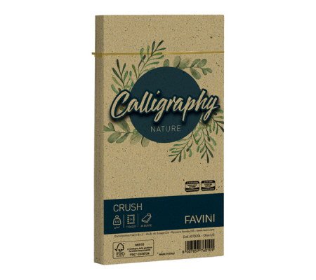Busta Calligraphy Nature - 110 x 220 mm - 120 gr - verde oliva - conf. 25 pezzi - Favini - A57N104 - A57N204 - 8007057747119 - DMwebShop