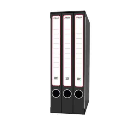 Gruppo registratori Terzetto - con 3 cartelle 3 lembi - 25,5 x 34,5 cm - dorso 15 cm - grigio - Rexel - King Mec - GKM3300 - 5028252505710 - DMwebShop