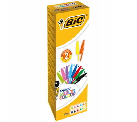 Penna a sfera Cristal Multicolor - punta 1,6 mm - 10 colori assortiti - conf. 20 pezzi - Bic - 926381 - 3086123379695 - DMwebShop