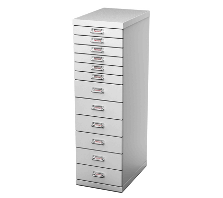 Cassettiera in acciaio - 12 cassetti - 29 x 43 x 97 cm - grigio - Tecnical 2 - MAX12 G - DMwebShop