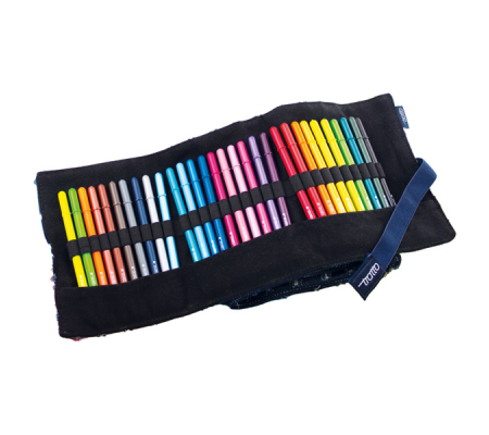 Astuccio pennarelli Jeans Roll - punta media - colori assortiti - conf. 30 pezzi - Tratto - F813400 - 8000825050879 - 96179_1 - DMwebShop