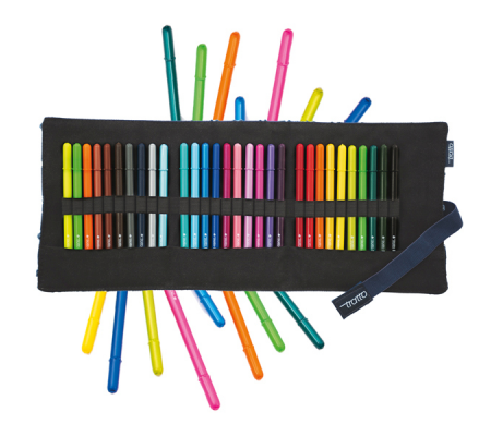 Astuccio pennarelli Jeans Roll - punta media - colori assortiti - conf. 30 pezzi - Tratto - F813400 - 8000825050879 - 96179_2 - DMwebShop