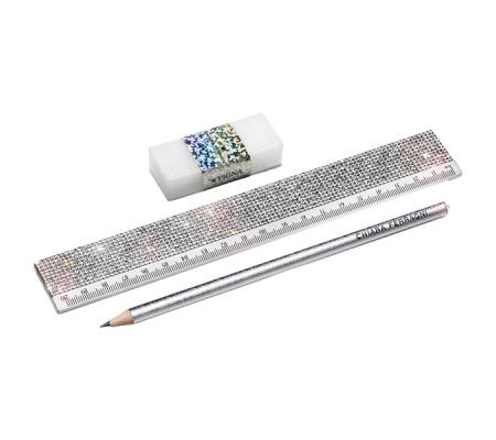 Set Chiara Ferragni collezione 2023 - matita, gomma e riga 20 cm - Pigna - 023268800 - 8005235209510 - 97005_1 - DMwebShop