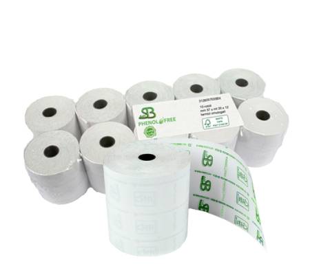 Rotolo registratore cassa - lunga durata - 57,5 mm x 80 mt - Ø esterno 77 mm - anima 12 mm - 55 gr - carta termica - Sabacart 3166057580CX - 8024828707394 - DMwebShop