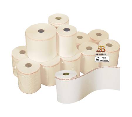 Rotolo per bilancia 57 - 5 mm x 30 mt diametro esterno 50 mm anima 12 mm 55 gr carta termica BPA free blister 10 pezzi - 5578