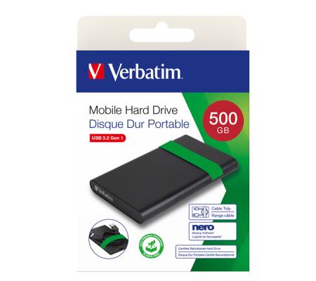 Hard disk portatile ricondizionato USB32 Gen 1 - 500GB - Verbatim - 053111 - 23942531111 - DMwebShop