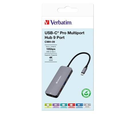 USB-C Pro Multiport Hub 9 Port CMH-09 - Verbatim - 32152 - 23942321521 - DMwebShop