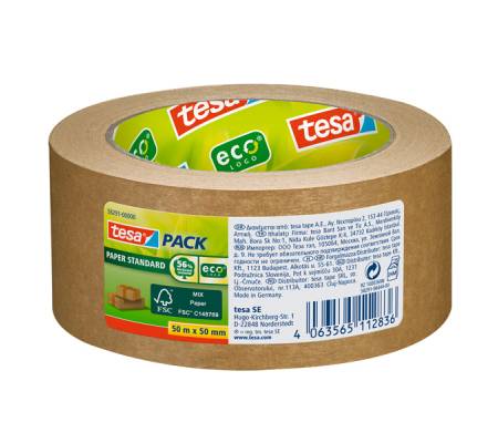 Nastro adesivopack Eco - paper standard ecoLogo - 50 mt x 5 cm - avana - conf. 6 pezzi - Tesa - 58291-00000-01 - 4063565112836 - DMwebShop