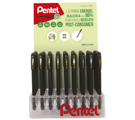 Roller Energel Recycology - con cappuccio - colori assortiti - expo 48 pezzi - Pentel - 0022381 - 8006935223813 - DMwebShop