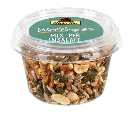 Mix insalata - frutta secca e semi - in bicchiere - 125 gr - Mister Nut - 118076000613 - 118001645007903 - DMwebShop