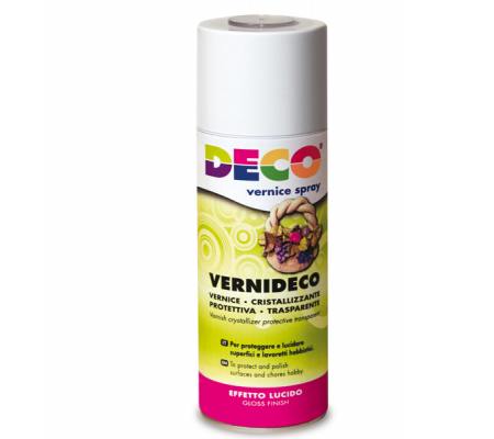 Vernice spray - trasparente - effetto laccato e ceramico - 400 ml - Deco - 622 - 8004957033076 - DMwebShop