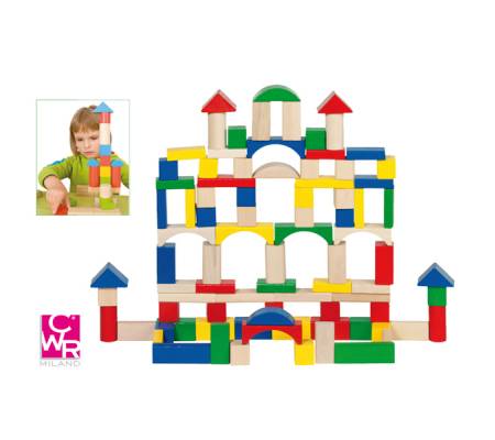 Gioco costruzioni in legno - pezzi assortiti - conf. 100 pezzi - Cwr - 58669 - 4013594586696 - DMwebShop