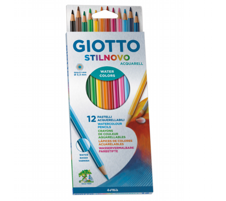 Pastelli colorati Stilnovo Acquarell - Ø mina 3,3 mm - astuccio 12 pezzi - Giotto - 255700 - 8000825255700 - DMwebShop